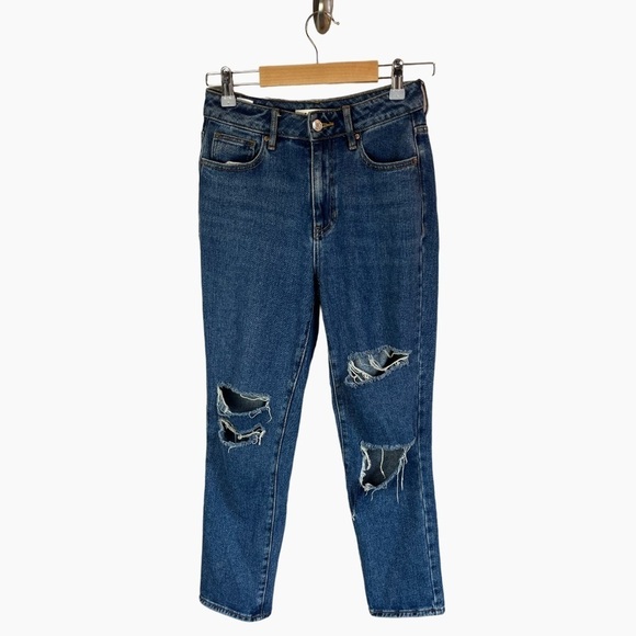 PacSun Distressed Denim Mom Jeans Zipper Fly Size 24 - Picture 1 of 5